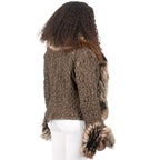 Crinkle Leather Jacket with Fox Fur Lining