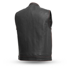 Motorcycle Leather New Club Vest US Flag Liner(Red Stitch)