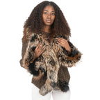 Crinkle Leather Jacket with Fox Fur Lining