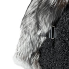 Crinkle Leather Jacket with Fox Fur Lining