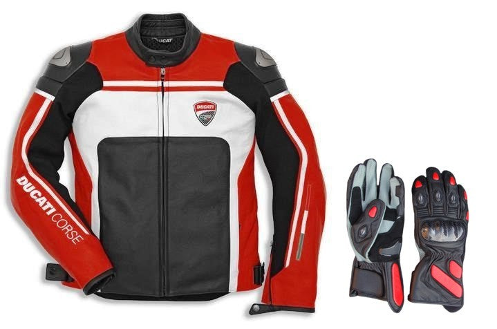 DUCATI CORSE MOTORCYCLE LEATHER RACING JACKET