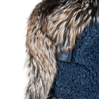 Crinkle Leather Jacket with Fox Fur Lining
