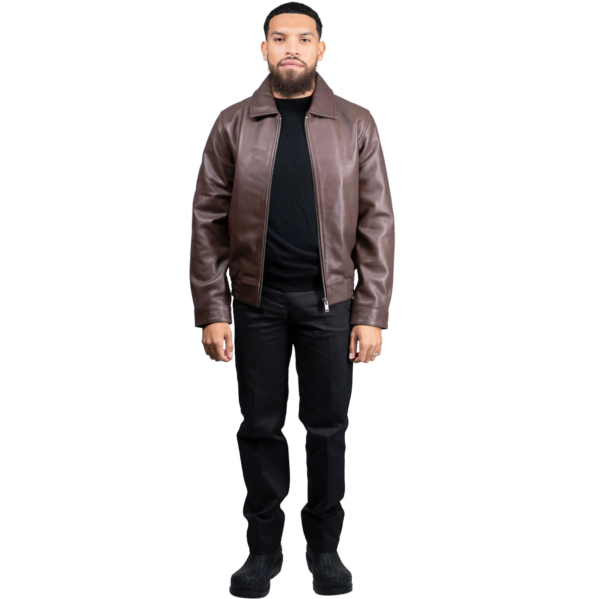 Classic Leather Bomber Jacket