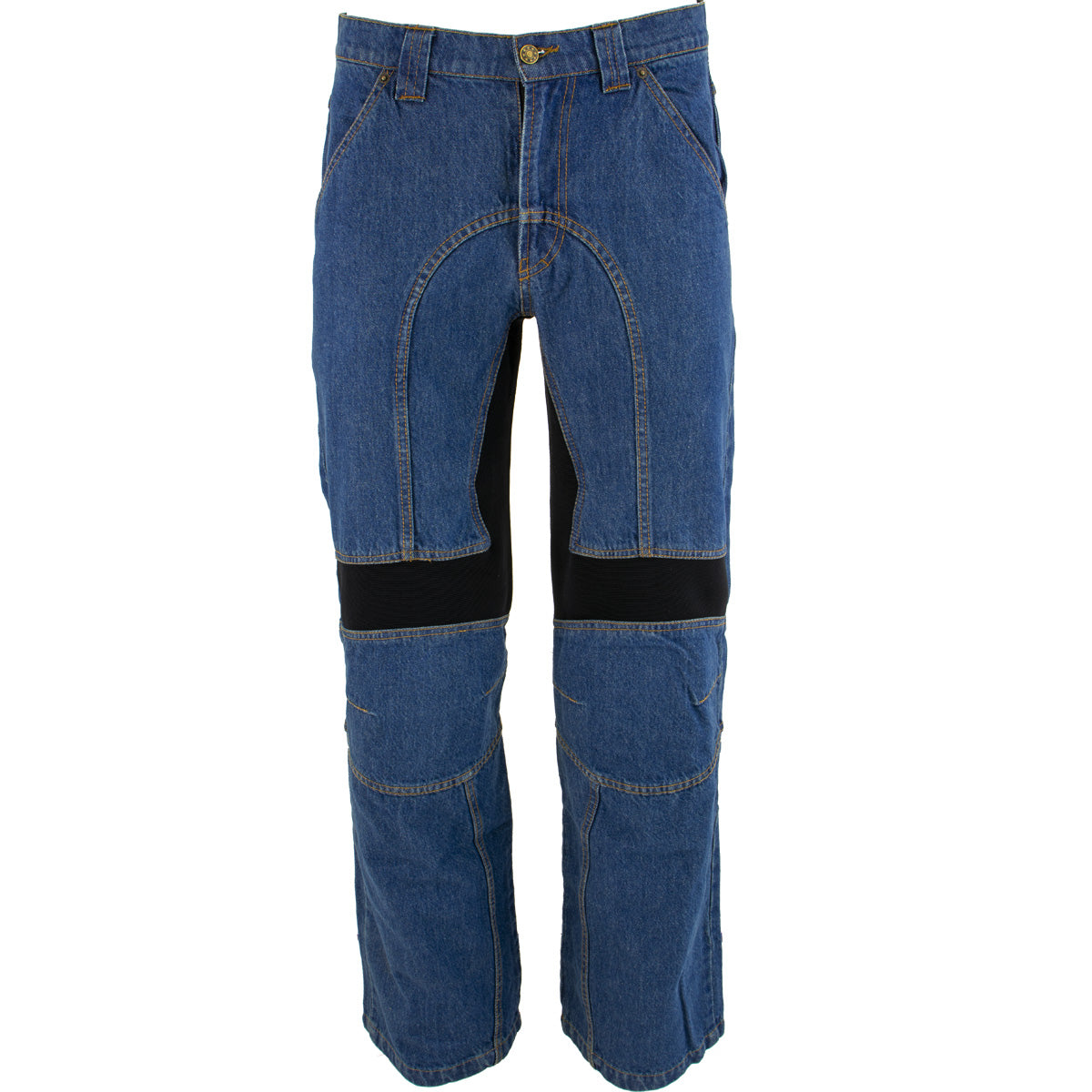 Milwaukee Leather Men's Armored Classic Fit Blue Denim Motorcycle Racing Style Pants - MDM5015