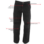 Milwaukee Leather Men's Armored Classic Fit Black Denim Motorcycle Racing Style Pants - MDM5014