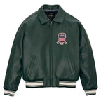 Avirex Iconic Dark Green Leather Bomber Jacket