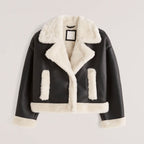 Women Aviator B3 Sheepskin Shearling Riding Leather Jacket