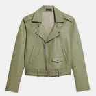 women's sheepskin leather biker jacket