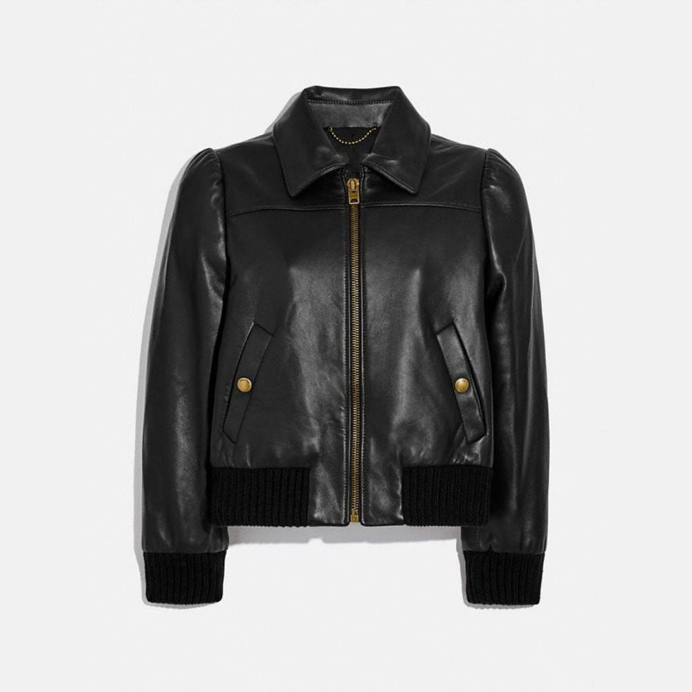 New Women Black B3 Shearling RAF Aviator Sheepskin Leather Bomber Jacket
