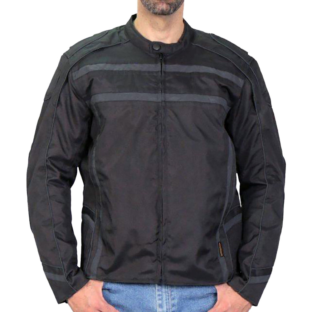 Hot Leathers Men's Signal Run Reflective Nylon Motorcycle Jacket - JKM1023