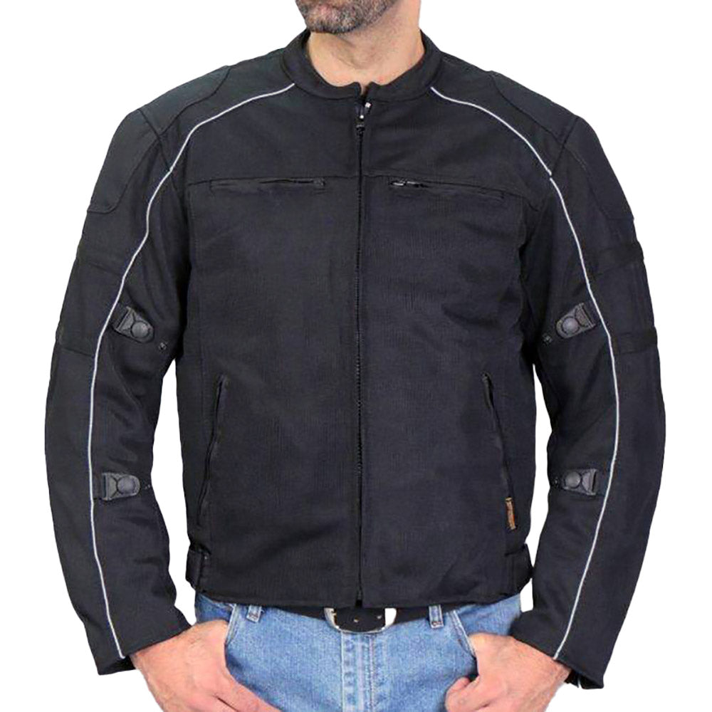 Hot Leathers Men's Stormwall Leather Motorcycle Jacket - JKM1024