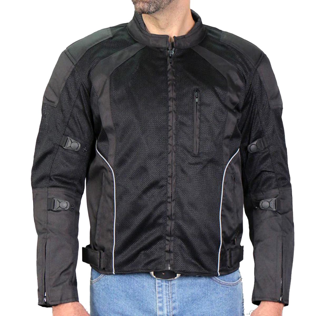 Hot Leathers Men's Air Shift Armored Mesh Motorcycle Jacket - JKM1025