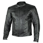 Milwaukee Leather Men's Premium Black Leather Motorcycle Riders Jacket with CE Armor Protection - LKM17003