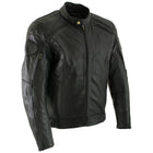 Milwaukee Leather Men's Premium Black Leather Racer Style Motorcycle Jacket with CE Armor - LKM17005