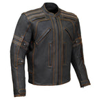 Milwaukee Leather Men's Matte Black 'Street' CE Armored Motorcycle Vented Jacket - Reflective - LKM17012
