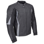 Milwaukee Leather Men's Stryde Black and Grey Matte Finish Racer Leather Motorcycle Jacket - LKM17024