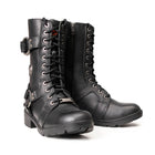 Milwaukee Leather Women's Premium Leather Motorcycle Riding Boots - Lace-To-Toe Harness - Zipper Closure - MBL9391