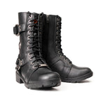 Milwaukee Leather Women's Premium Leather Motorcycle Riding Boots - Lace-To-Toe Harness - Zipper Closure - MBL9391