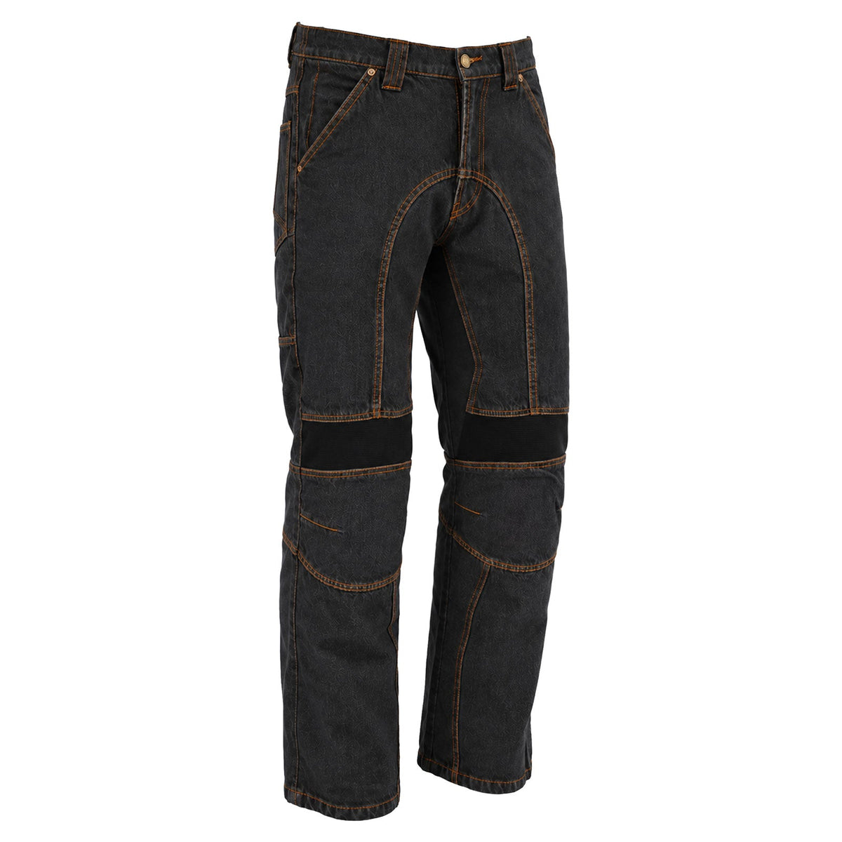 Milwaukee Leather Men's Armored Classic Fit Black Denim Motorcycle Racing Style Pants - MDM5016