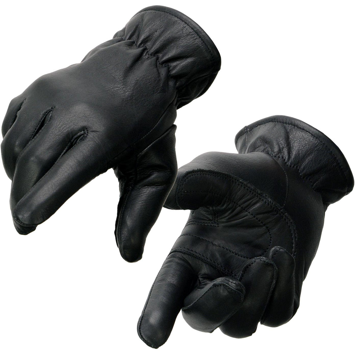 Milwaukee Leather MG7715 Women's Black Leather Thermal Lined Motorcycle Gloves w/ Cinch Wrist Closure