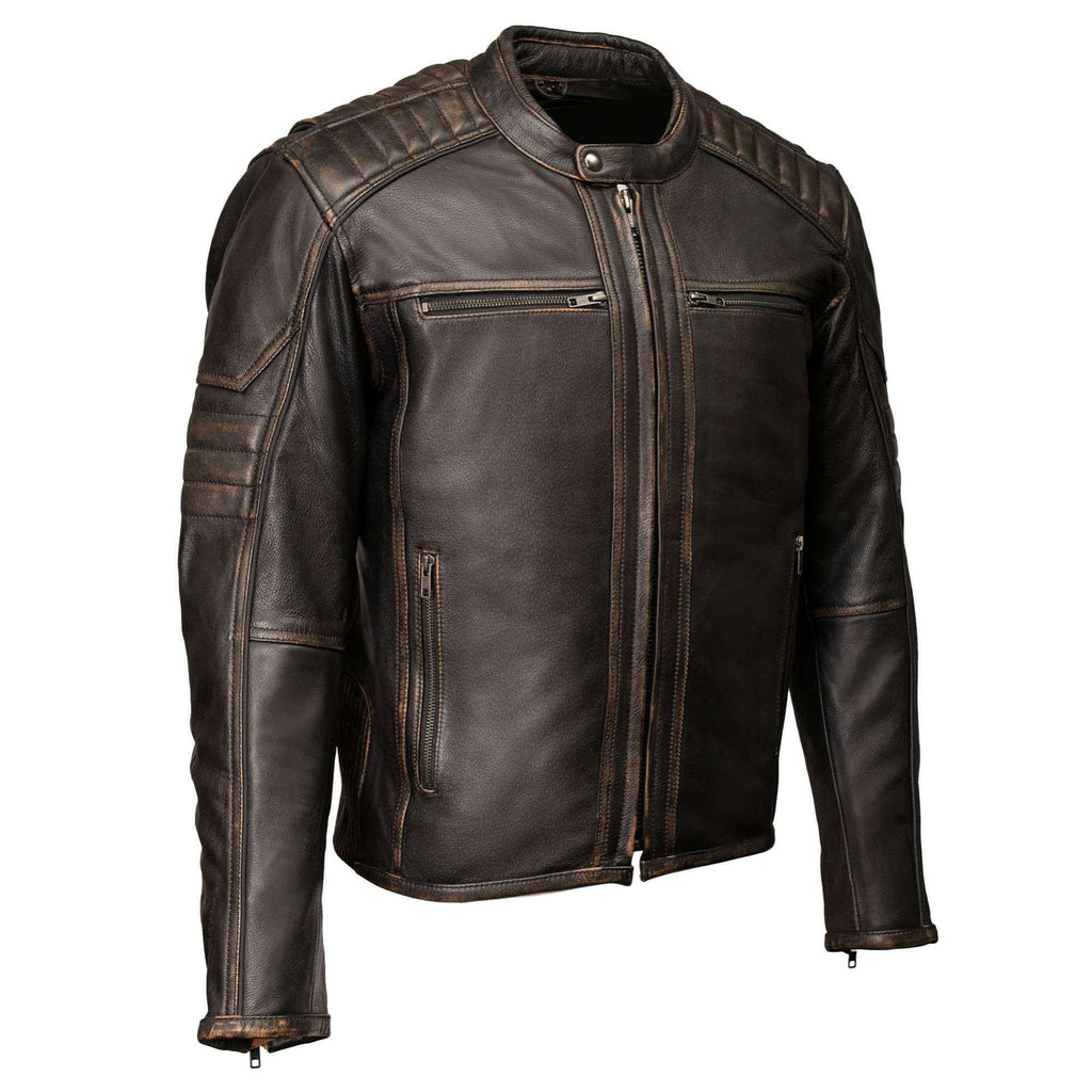 MMCC Men's Anarchy Brown Leather Motorcycle Jacket - MMC10004