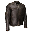 MMCC Men's Anarchy Brown Leather Motorcycle Jacket - MMC10004
