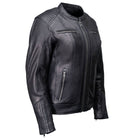 MMCC Women's Rebel Black Leather Motorcycle Jacket - MMC20002