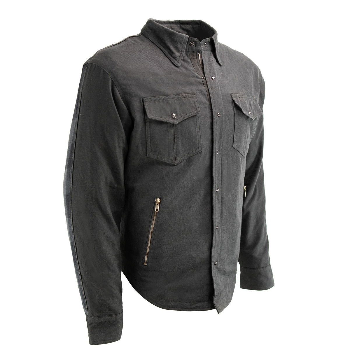 Milwaukee Leather Men’s Splitline Phantom 2-Tone CE Armored Protective Flannel - Kevlar® Reinforced - MPM1670