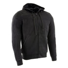 Milwaukee Leather Men's Black Streetguard Riding Hoodie - Aramid Reinforced with CE Shoulder and Elbow Armor - MPM1788