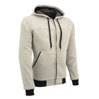 Milwaukee Leather Men's Silver Streetguard Riding Hoodie - Aramid Reinforced with CE Shoulder and Elbow Armor - MPM1788