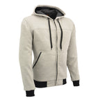 Milwaukee Leather Men's Silver Streetguard Riding Hoodie - Aramid Reinforced with CE Shoulder and Elbow Armor - MPM1788