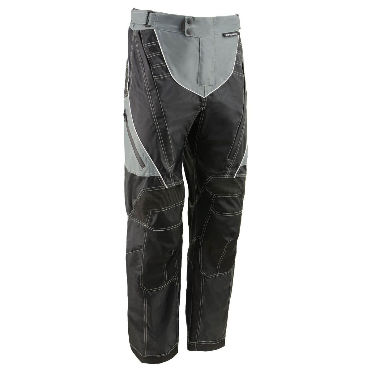 Milwaukee Leather MPM5730 Men's Black and Grey Tri-Tex Fabric Motorcycle Rider Pants w/ CE Armor Protection
