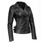 Milwaukee Leather Women's Velvet Vixen Black Naked Lambskin Moto Jacket - SFL2802