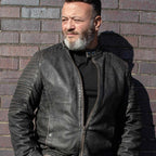 Milwaukee Leather Vintage SFM1808 Men's Brown Leather Seamed Shoulder Zipper Front Jacket