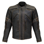 Milwaukee Leather Men's Matte Black 'Street' CE Armored Motorcycle Vented Jacket - Reflective - LKM17012