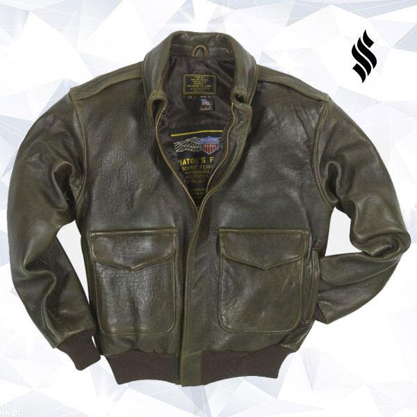 Men's Vintage Leather Jacket 100 Mission A-2 Pilot’s Jacket