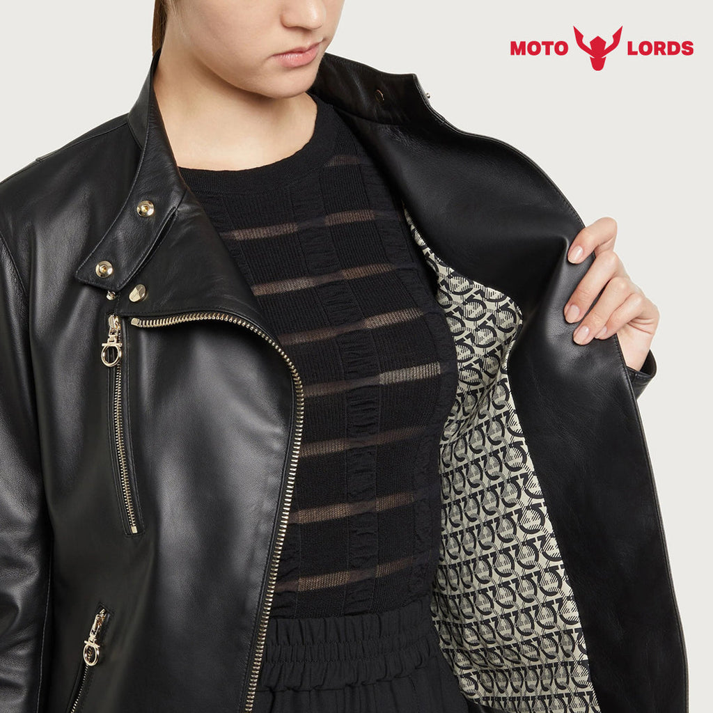 Plus Size Nappa Women Biker Jacket Premium