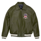 Avirex Iconic Olive Green Leather Bomber Jacket