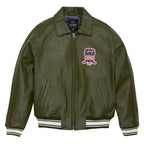 Avirex Iconic Olive Green Leather Bomber Jacket