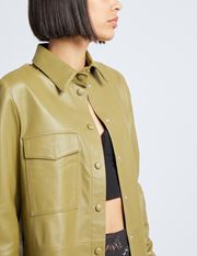 Leather L/Sleeve Overshirt 100% leather shirt