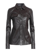 Fashion Leather Shirt Bottega Veneta