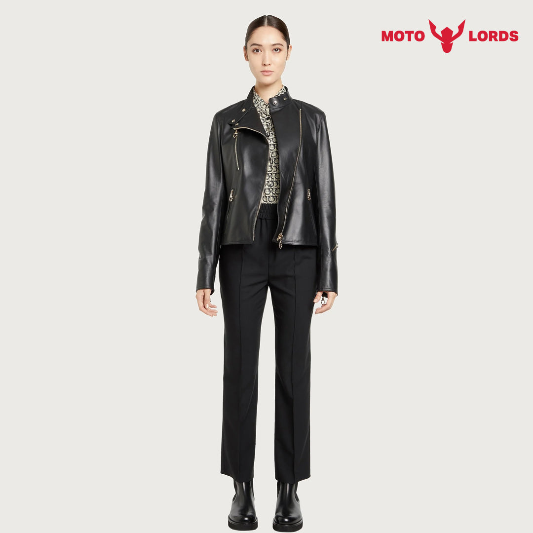 Plus Size Nappa Women Biker Jacket Premium