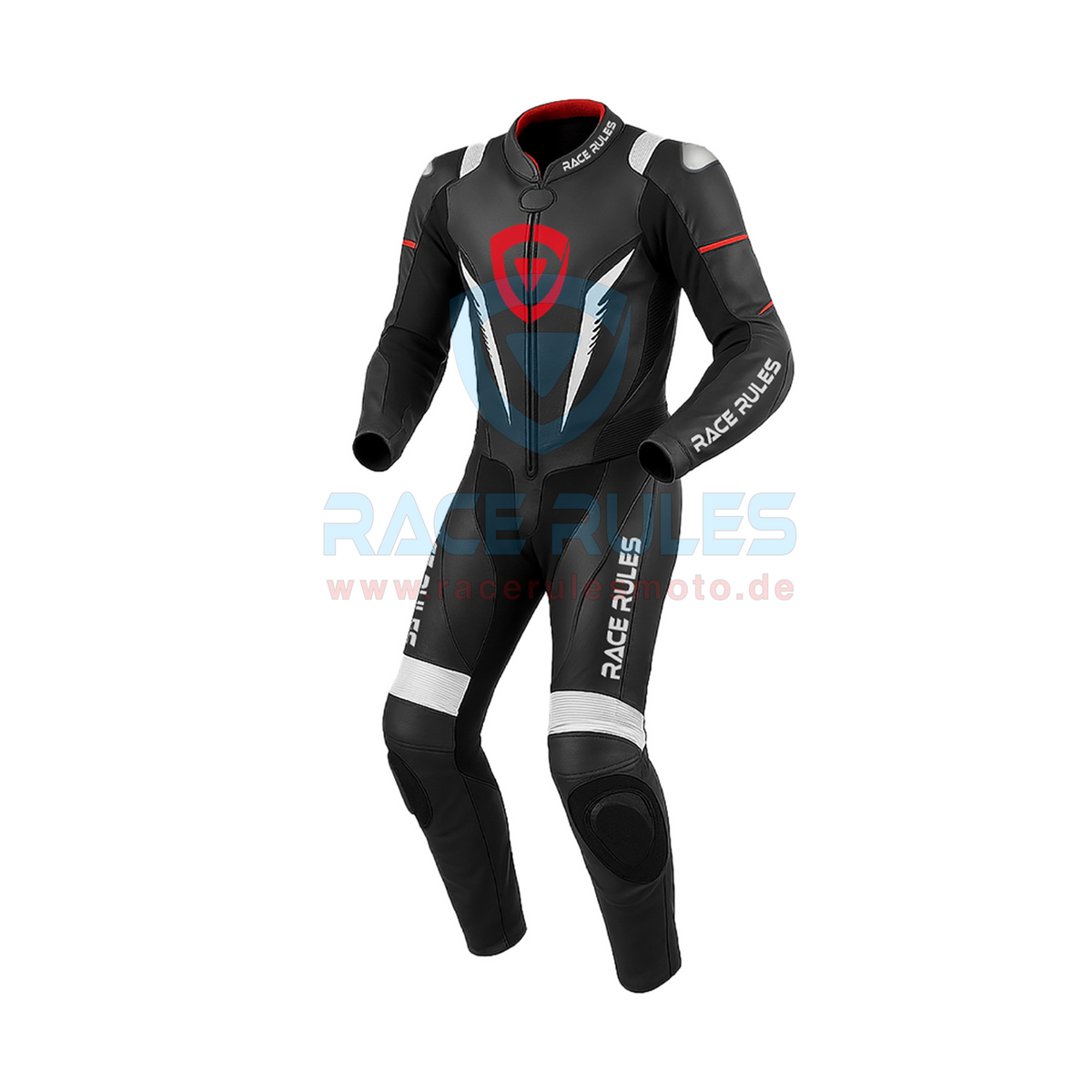 Motorbike Racing Suit by Race Rules – Premium Leather Track Suit with Protection