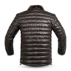 Lamb Skin Leather Puffer Jacket | Dark Brown Premium jacket