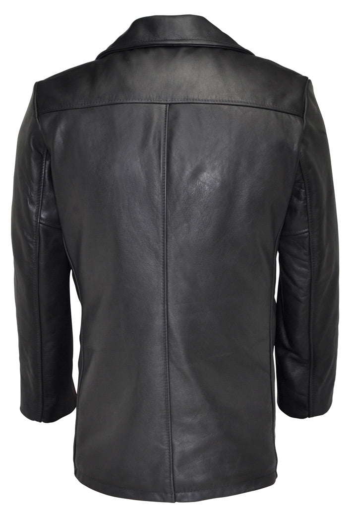 Leather Naval Pea Coat
