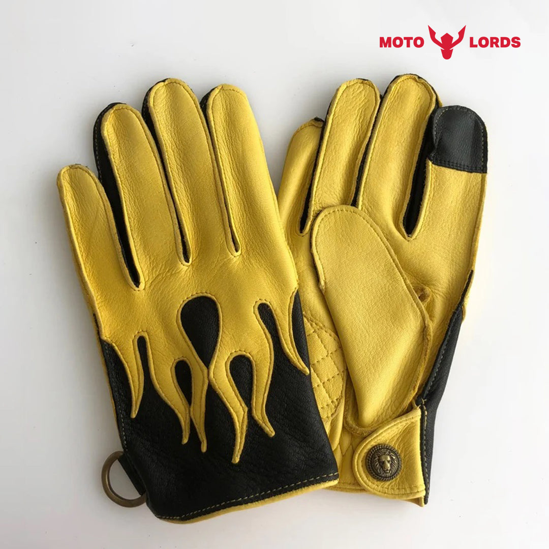 Vintage Flame Gloves – Yellow