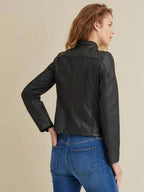Women’s Black Leather Biker Jacket