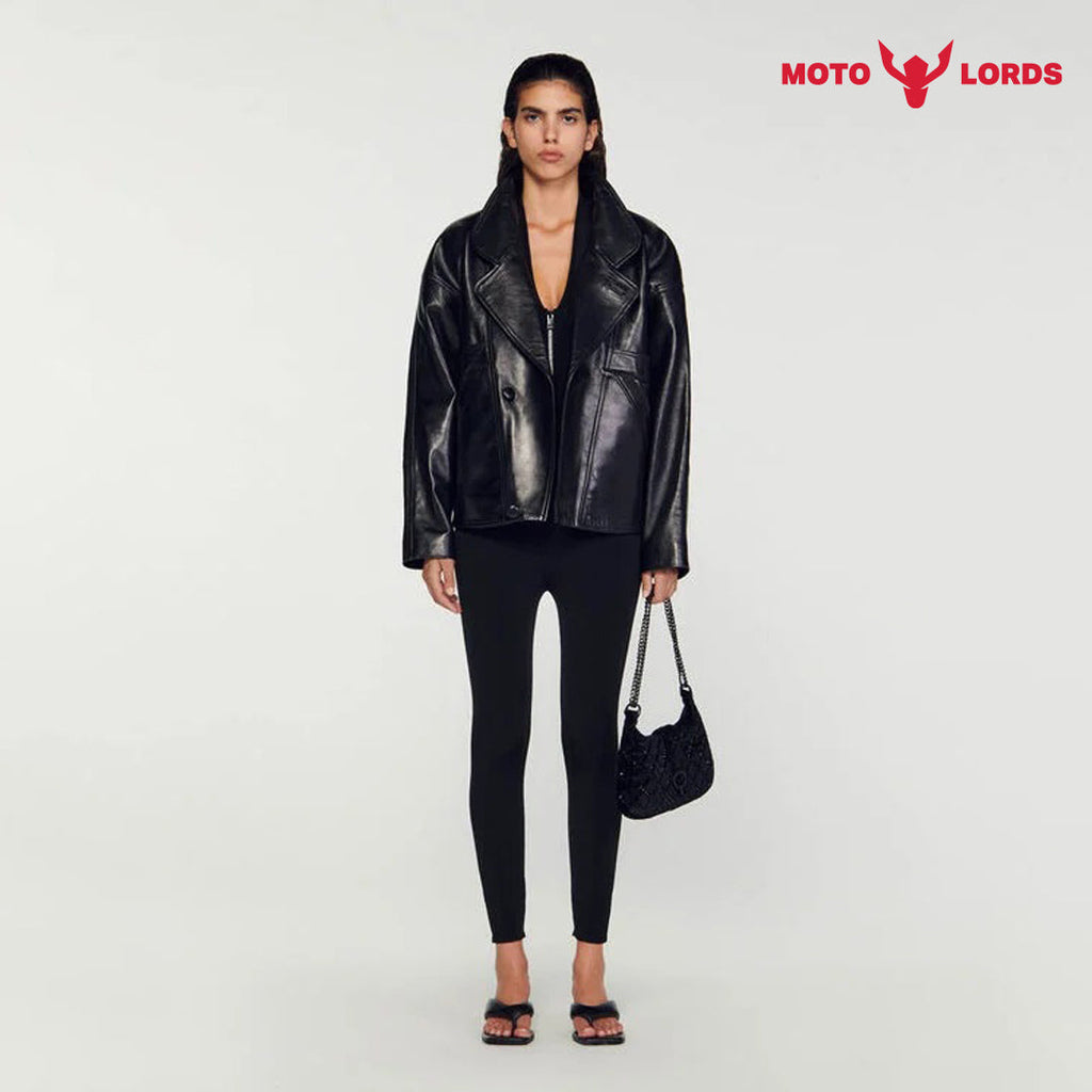 Plus Size Oversized Vogue Visage Premium Leather Jacket