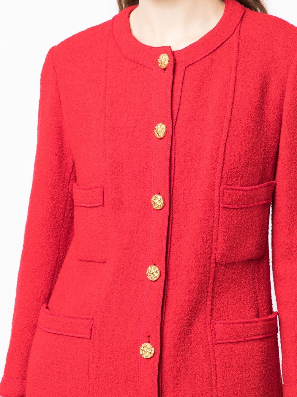 Women's Chanel Red Button Jacket