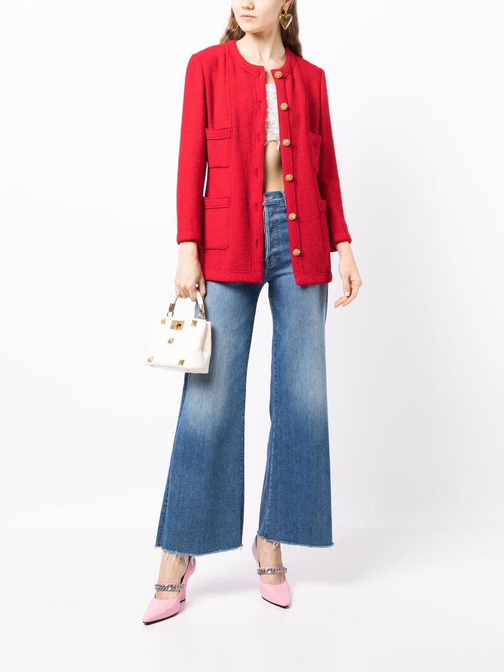 Women's Chanel Red Button Jacket
